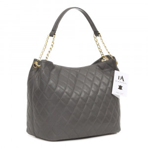 Geanta dama din piele naturala DiAmanti Lora Grigio